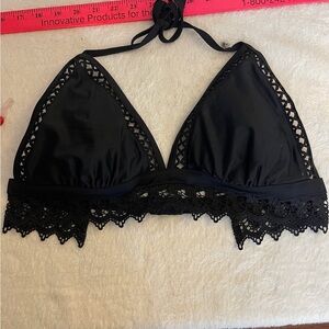 Chic Black Lace Bikini Top